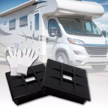 2/4 комплекта защитных колпачков для прицепа, заглушек для бампера автофургона, легко устанавливается и снимается, 4-дюймовые черные квадратные колпачки для бампера, аксессуары для автофургонов