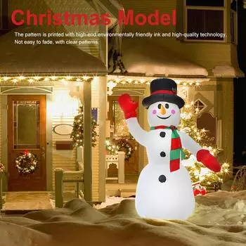 2,4 м надувной милый снеговик декоративный со светодиодной подсветкой гигантская модель снеговика декоративная игрушка снеговик для рождественской садовой вечеринки декор
