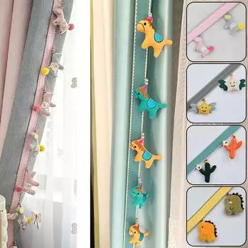 2/4 метра симпатичная бахрома с кисточками в виде животных, окантовка из мультфильма «Пони», кружевная отделка, сделай сам, обивка, занавеска, кисточка, домашний декор, швейные изделия, поделки 2 Meter