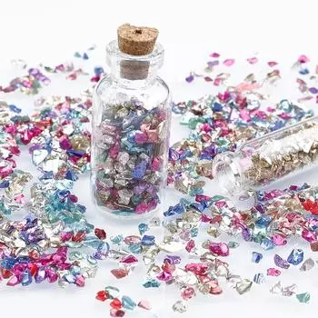 2-4 мм 25 г разноцветные смешанные стеклянные камни без отверстий, гравий для самостоятельного изготовления ювелирных изделий 1-2mm 25g