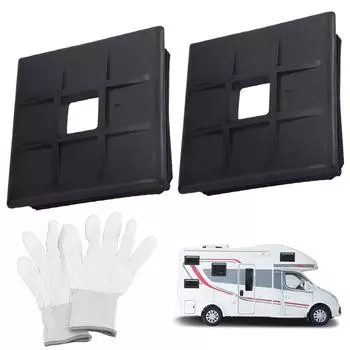 2/4 Pack RV Bumper Plug End Cap 4 Inch Black Square Bumper Caps RV Accessories * 2