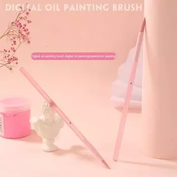 2#4# Профессиональная цифровая масляная кисть с круглой головкой, ручка-карандаш для окрашивания, 2 шт., гуашь, розовая, акриловая художественная акварель