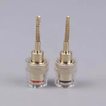 2/4 шт. 4 мм гнездо типа банан - 2 мм штырьковый разъем Hi-Fi кабельный адаптер штекер гнездо из плетеной медной проволоки 2Pcs