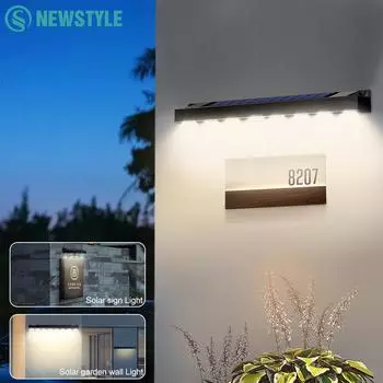 2/4 шт. 8 светодиодов настенный солнечный светильник уличный водонепроницаемый яркий солнечный свет для вывески солнечный свет адресное освещение забор сад ландшафтный светильник 1PC