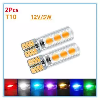 2/4 шт. Автомобильные светодиодные габаритные фонари T10 W5W 12 В, лампочки, автомобильные фары, светодиодные лампы, янтарные, автомобильные, индикатор ширины 6000K&2Pcs&T10