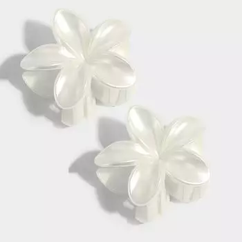 2/4 шт. Бежевые заколки для волос в виде цветка для женщин, заколка-краб в виде цветка яйца, заколки для хвостика, богемные пляжные аксессуары для волос