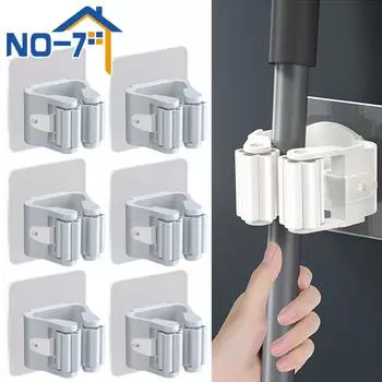 2/4 шт. держатель для швабры самоклеящаяся подставка для метлы настенная подставка для швабры крючок для подметания щетки органайзер для хранения аксессуаров для ванной и кухни 2PCS белый