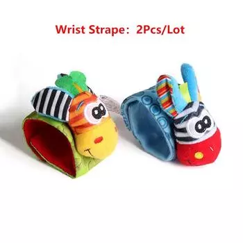 2/4 шт. Детские игрушки 0-12 месяцев Милые мягкие животные Детские носки-погремушки на запястье Детские погремушки Игрушки для новорожденных Издают звуки Игры для малышей