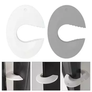 2/4 шт. Детский защитный дверной блок С-образной формы, противоскользящие полоски, многофункциональный дверной стопор, простая установка, защитная дверная планка 2pcs белый