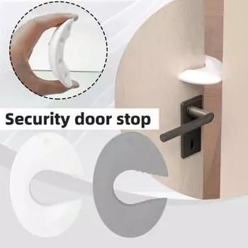 2/4 шт. Детский защитный дверной блок С-образной формы, противоскользящие полоски, многофункциональный дверной стопор, простая установка, защитная дверная планка 2pcs белый