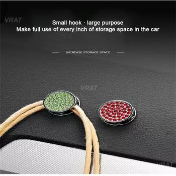 2/4 шт. Креативный крючок для спинки сиденья - инкрустированный прочный креативный портативный универсальный автомобильный аксессуар для салона самоклеящийся крючок