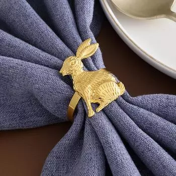 2/4 шт. металлический держатель для салфеток в форме кролика, гальванизированное банкетное кольцо для салфеток, пасхальное кольцо для салфеток, золотое кольцо для ткани 2Pcs золотой