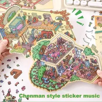 2/4 шт. милые 3D наклейки с изображением дома для самостоятельного создания ландшафтного дизайна с помощью пинцета отлично A