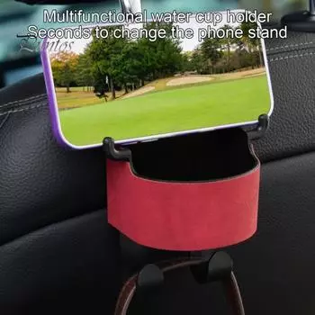 2/4 шт. многофункциональный крючок для спинки автомобильного сиденья, держатель для чашки с водой, прочный несущий универсальный простой монтаж, крючок для подголовника, держатель для напитков 2pcs чёрный