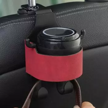 2/4 шт. многофункциональный крючок для спинки автомобильного сиденья, держатель для чашки с водой, прочный несущий универсальный простой монтаж, крючок для подголовника, держатель для напитков 2pcs чёрный