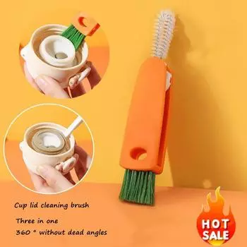 2/4 шт. Морковные щетки для чистки чашек с длинной ручкой, щетки для чистки сосок и горлышка чайника, бытовые инструменты для чистки чашек на кухне 1pcs оранжевый