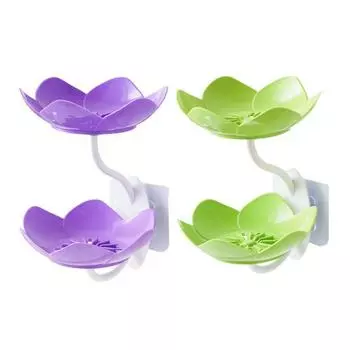 2/4 шт. Мыльница Двухслойная конструкция Присоска Подставка для мыла Установка без сверления Органайзер для ванной комнаты, кухни, прачечной G