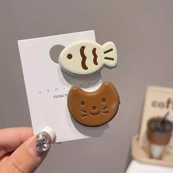 2/4 шт. Новая заколка для волос в виде рыбьего хвоста и кошачьих ушек для девочек, милая заколка-уточка с японской и корейской заколкой для челки, мультяшное украшение для головы