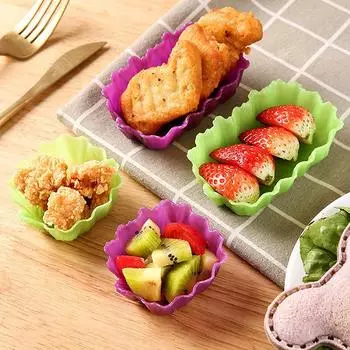 2/4 шт. разделители для обеда, чашки, контейнеры для заправки салата, многоразовые разделители для детских коробок Bento из смолы 2Pcs фиолетовый