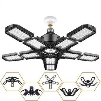 2/4 шт. регулируемые 10 +1 панели деформируемые гаражные светильники 18000 лм E26/E27 светодиодные лампы потолочное освещение для чердачного склада ночник