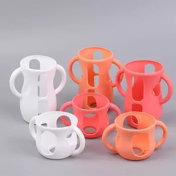 2/4 шт силиконовые чехлы для детских бутылочек Avent, противоударный держатель для детских бутылочек с ручкой 120ml 2pcs фиолетовый