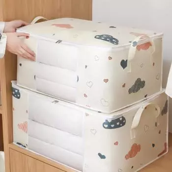 2/4 шт. Складные большие сумки для хранения одежды. Хранение и организация одежды, одеял, стеганых одеял, одежды, подушек, игрушек, органайзеров для шкафа. white50L2Pack белый