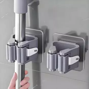 2/4 шт. Современная настенная стойка для швабры и метлы - не требуется сверление, прочные пластиковые крючки для хранения для ванных комнат и кухонь, практичные крючки 1pcs