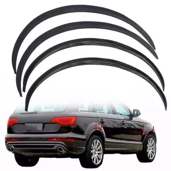 2/4 шт. Универсальный комплект кузова для грузовика из черного/углеродного волокна, отделка крыла, резиновые накладки на колеса, устойчивые к царапинам, полоски для губ, наклейки