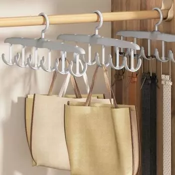 2/4 шт. вешалки с 12 поворотными крючками, отличная несущая способность, вращающаяся шляпа, пояс, шарф, носки, галстук, подвесной держатель для нижнего белья, экономия места, органайзер для шкафа 2pcs белый