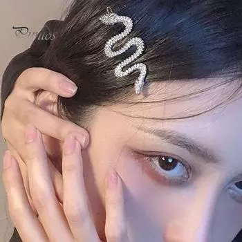 2/4 шт. заколка для волос в форме змеи, декоративная металлическая заколка для волос, простая в использовании одной рукой, повседневные вечерние аксессуары для волос на китайский Новый год серебряный