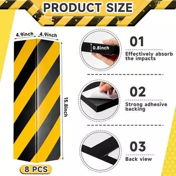 2/4 шт. Защитная накладка на стену гаража, светоотражающая, из вспененного этиленвинилацетата, для защиты углов бампера от царапин, для парковки, для защиты двери вашего автомобиля