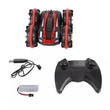 2.4G амфибийный автомобиль с дистанционным управлением на суше и воде, игрушечный автомобиль-трюк на радиоуправлении, подарок на день рождения для детей, красный