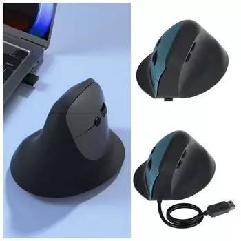 2.4G эргономичная оптическая мышь 6 кнопок отключения звука игровые мыши подарок вертикальная мышь бизнес Black Wired Mouse
