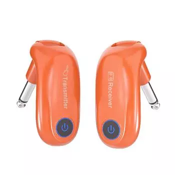 2.4G Беспроводная гитарная система Перезаряжаемый гитарный передатчик приемник набор для электрогитары бас-гитары оранжевый