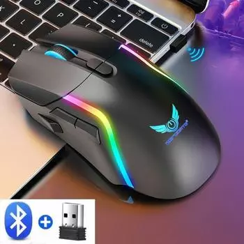 2.4G беспроводная игровая мышь RGB подсветка зарядная мышь регулируемая 3200 точек на дюйм эргономичная перезаряжаемая мышь для ПК ноутбука Macbook Pro