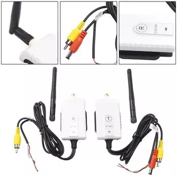 2.4G беспроводной AV-кабель передатчик приемник для видеомонитора камера заднего вида до 200 м диапазон передатчики приемники 1.5M CHINA