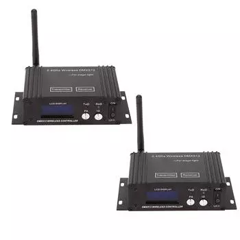 2,4G беспроводной контроллер DMX 512, передатчик, приемник, ЖК-дисплей, регулируемый повторитель мощности UK Plug