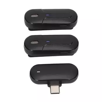 2.4G беспроводной петличный микрофон с шумоподавлением 1 из 2 Type C мини беспроводной петличный микрофон с клипсой