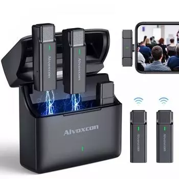 2.4g Iphone Alvoxcon Vlog Dw320 беспроводной микрофон штыревой микрофон смартфон внешний микрофон ультралегкий накопитель