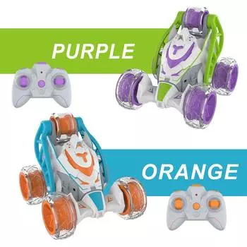 2.4G Mini Stunt Dipper Light Spray Tumble Remote Control Car Outdoor Offroad Vehicle Children Toy Electric Toy Car фиолетовый