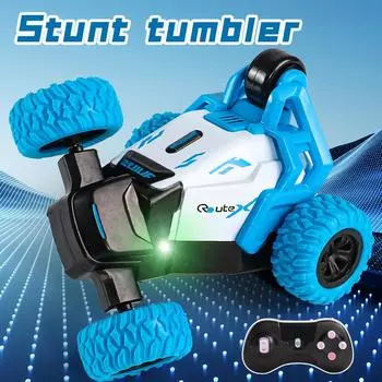 2.4G Mini Stunt Dumper 360 ° Roll Car Детская электрическая игрушечная машина с дистанционным управлением зелёный