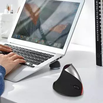 2.4G вертикальная беспроводная мышь перезаряжаемая ноутбук компьютер ПК мышь с USB-приемником 2400 точек на дюйм для ноутбука ноутбук ПК MacBook Windows чёрный