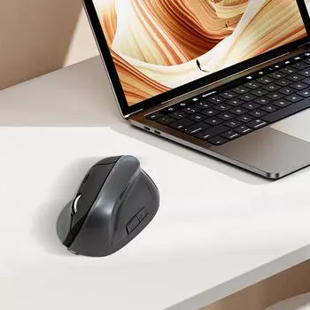 2.4G вертикальная мышь перезаряжаемая беспроводная вертикальная эргономичная оптическая мышь с USB-приемником для ноутбука ноутбука ПК MacBook Windows серый