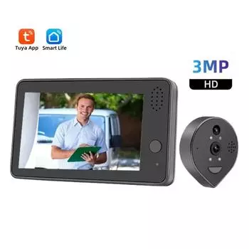 2,4G Wi-Fi, видеодомофон, камера, 3MP, глазок, дверной звонок, Tuya, умный дом, 4,3-дюймовый HD IPS-экран, ночной PIR, беспроводной вызов, двусторонний разговор PC500