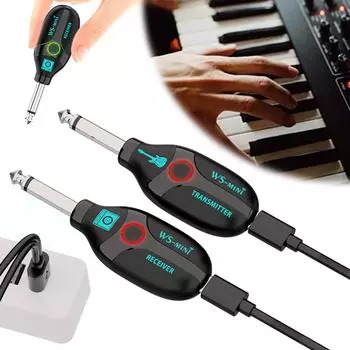 2.4GHZ Беспроводная гитарная система 4-канальный аудиопередатчик приемник 48K/16bit передача в реальном времени для электрогитары бас