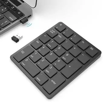 2.4GHz Financial Accounting Number Keyboard Numeric Keypad Rechargeable Wireless Keyboard Digital for Laptop Computer чёрный