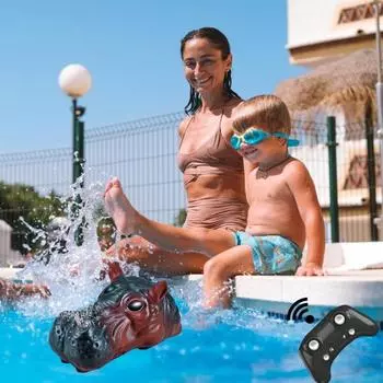 2.4GHz пульт дистанционного управления голова бегемота подвижный глаз ухо распыление воды открытый бассейн