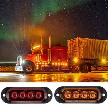 2/4LED Truck Len Side Marker Lights 12-24V Waterproof Car Trailer Lorry Truck Van Safety Warning Signal Light Red Yellow White