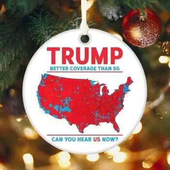 2/4Pcs American Election Results Plat Hanging Decoration Home Indoor Christmas Tree Car Rearview Mirror 2D Flat Acrylic Presidential Election L 2pcs