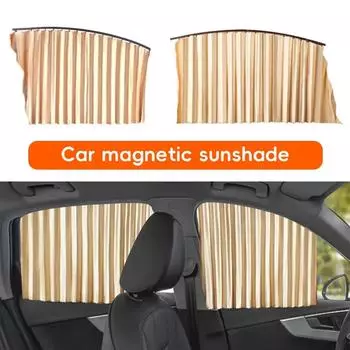2/4pcs Car Magnetic Window Sunshade Front Back Row Sunshade Curtain Fully Universal Car Side Window Protection Car Curtains